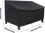 2 Seater Garden Bench Cover Oxford 210D Black 163 x 66 x 89cm
