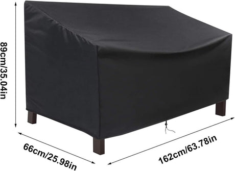 2 Seater Garden Bench Cover Oxford 210D Black 163 x 66 x 89cm