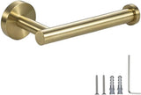 Gold SUS 304 stainless steel toilet roll holder mounted on a bathroom wall
