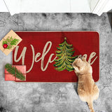 Christmas tree design door mat, 50 x 80 cm, at a festive entrance