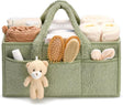 Instow light green portable felt baby storage basket with dividers
