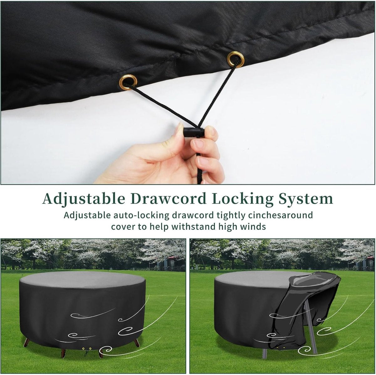 Round Table Cover Oxford 420D Black D130 x H71cm