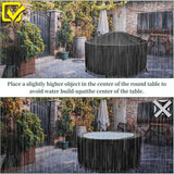 Round Table Cover Oxford 420D Black D130 x H71cm
