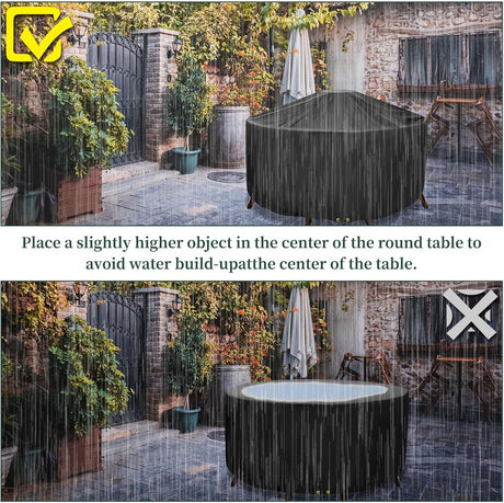 Round Table Cover Oxford 420D Black D130 x H71cm