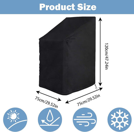 Stackable Chair Cover Oxford 210D, Black 120cm