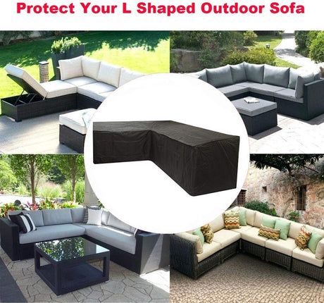 L Shape Corner Sofa Cover Oxford 210D, Black 286 x 222 x 82cm