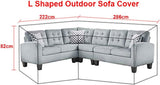 L Shape Corner Sofa Cover Oxford 210D, Black 286 x 222 x 82cm