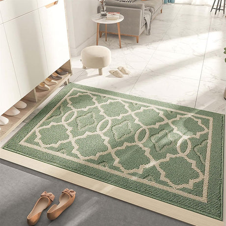Washable Non Slip Door Mat, Green 50x80cm
