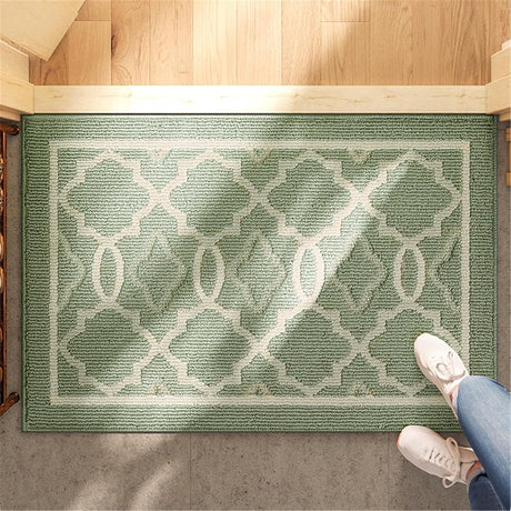 Washable Non Slip Door Mat, Green 50x80cm