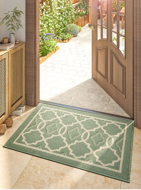 Washable Non Slip Door Mat, Green 50x80cm