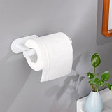 White roll holder fitted vertically showing the open arm facing to the side