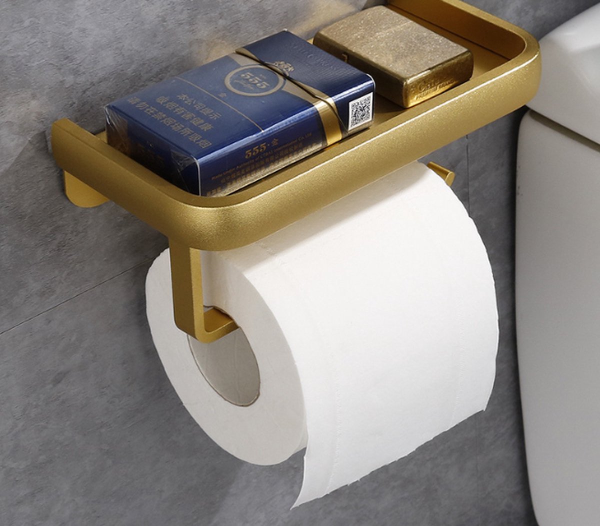 Adhesive backing plate of the gold toilet roll holder for no drill mounting