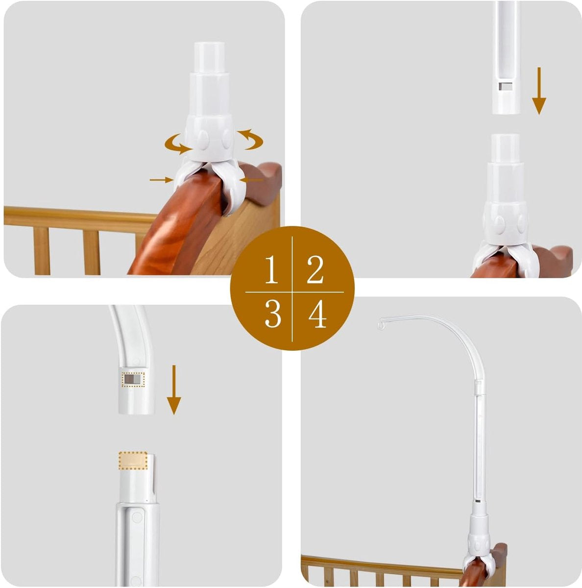 Baby mobile holder holding hanging toys