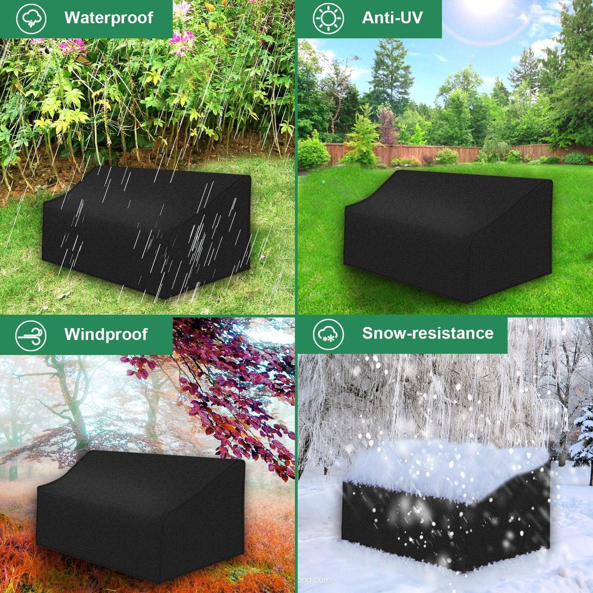 Bench Cover Oxford 210D Black 224 x 83 x 84cm