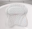 White air mesh bath pillow with ergonomic contour for head and neck support