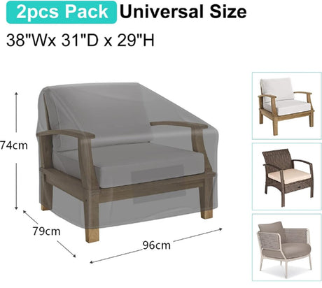 Chair Cover Oxford 210D, Black 96 x 79 x 74cm 2pcs