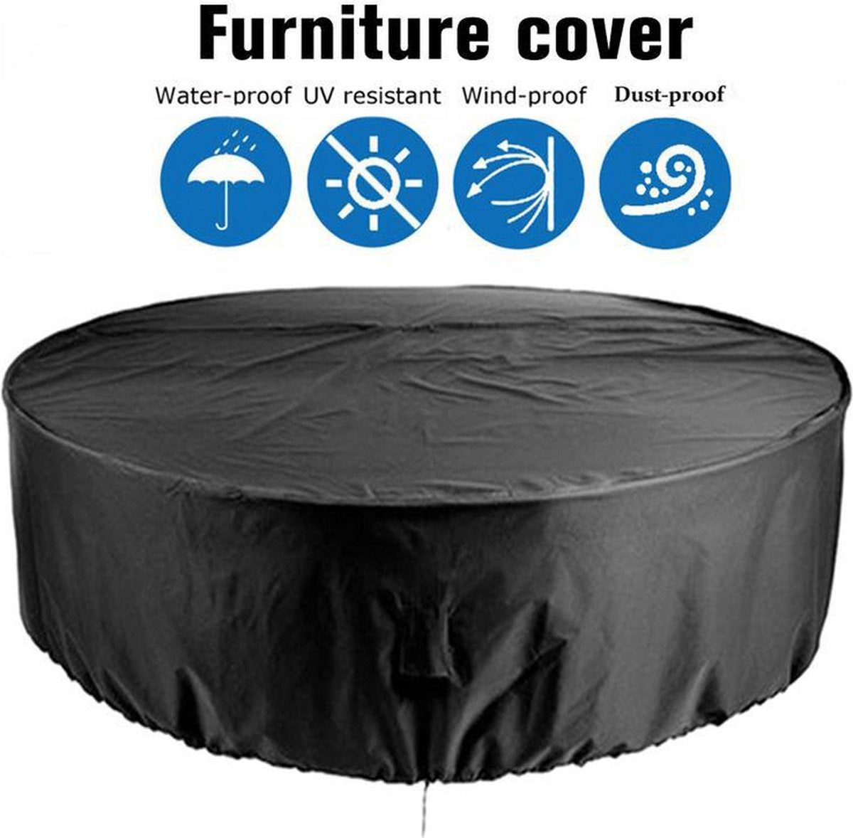 Round Table Cover Oxford 210D Black 120 x 75cm