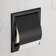 Recessed matte black stainless steel built in toilet roll holder