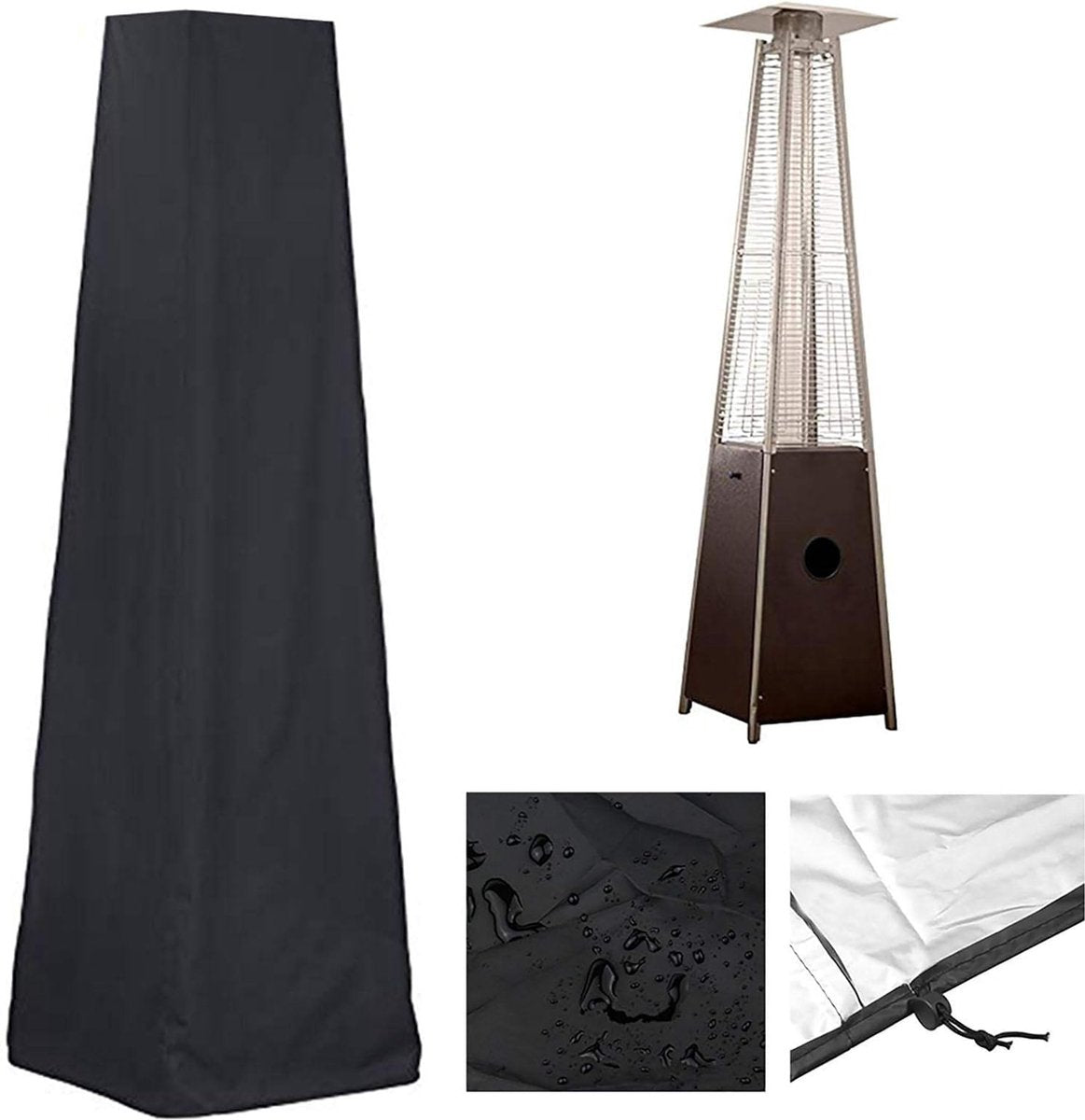 Patio Heater Cover, Black 221 x 53 x 61cm