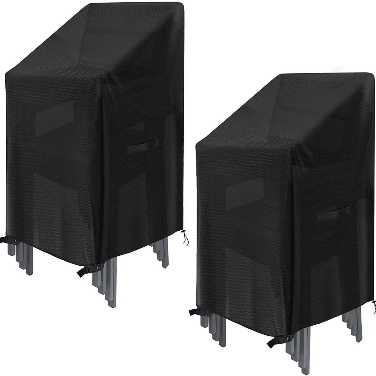 Stackable Chair Cover Oxford 210D, Black 120cm 2pcs