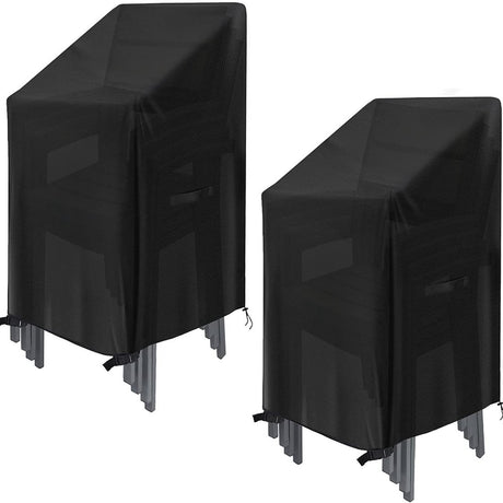 Stackable Chair Cover Oxford 210D, Black 120cm 2pcs