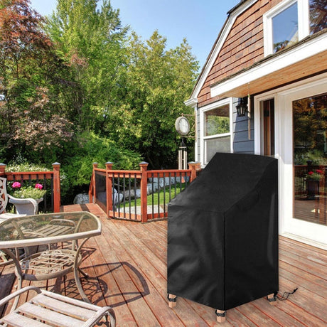 Stackable Chair Cover Oxford 210D, Black 120cm 2pcs