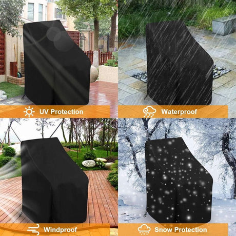 Stackable Chair Cover Oxford 210D Black 89 x 89 x 89 to 120cm