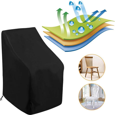 Stackable Chair Cover Oxford 210D Black 89 x 89 x 89 to 120cm