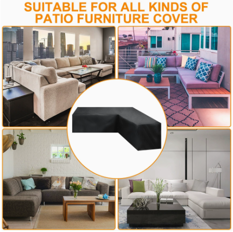 L Shape Corner Sofa Cover Oxford 210D Black 270 x 200 x 82cm