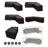 L Shape Corner Sofa Cover Oxford 210D Black 270 x 200 x 82cm