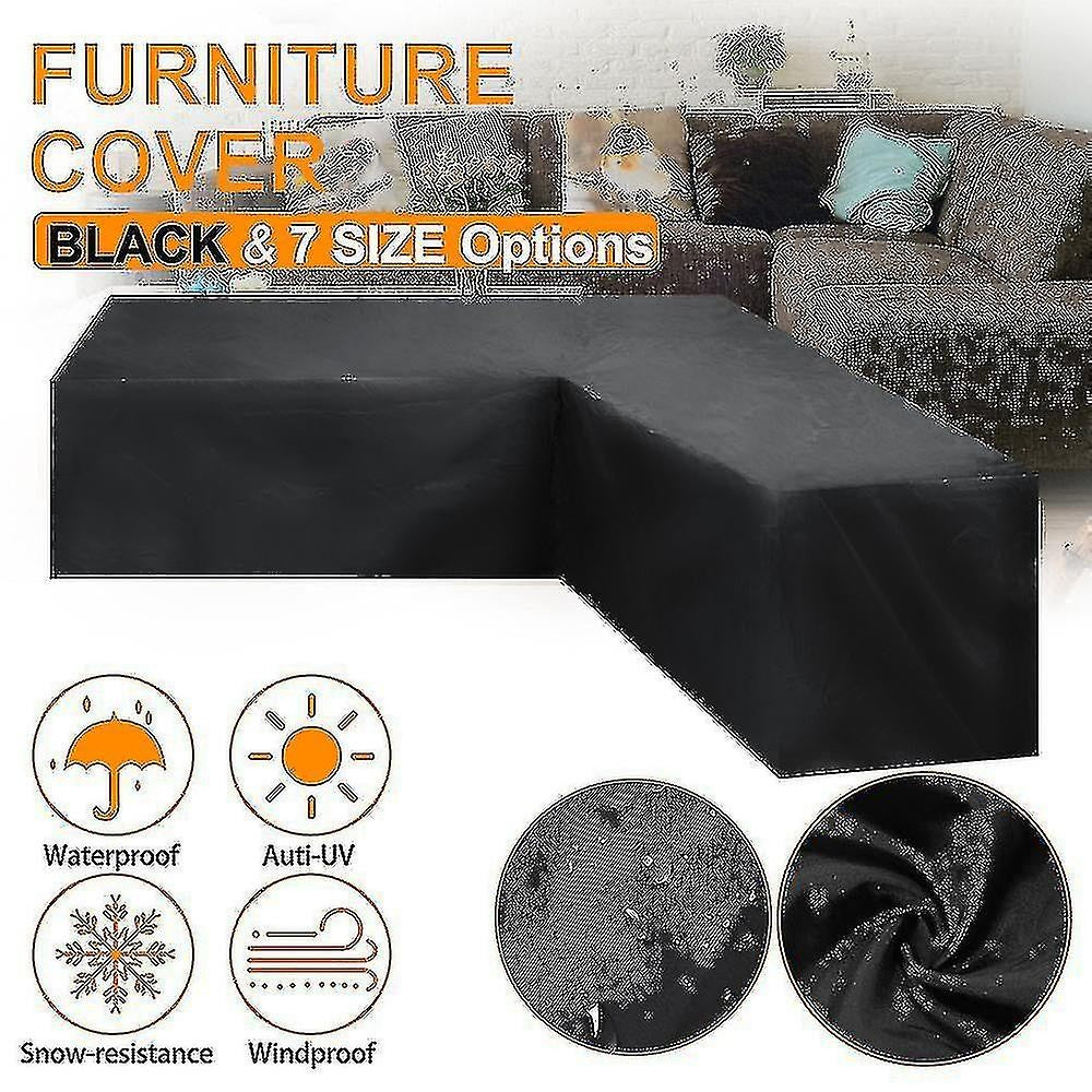 L Shape Corner Sofa Cover Oxford 210D, Black 300 x 300 x 98cm