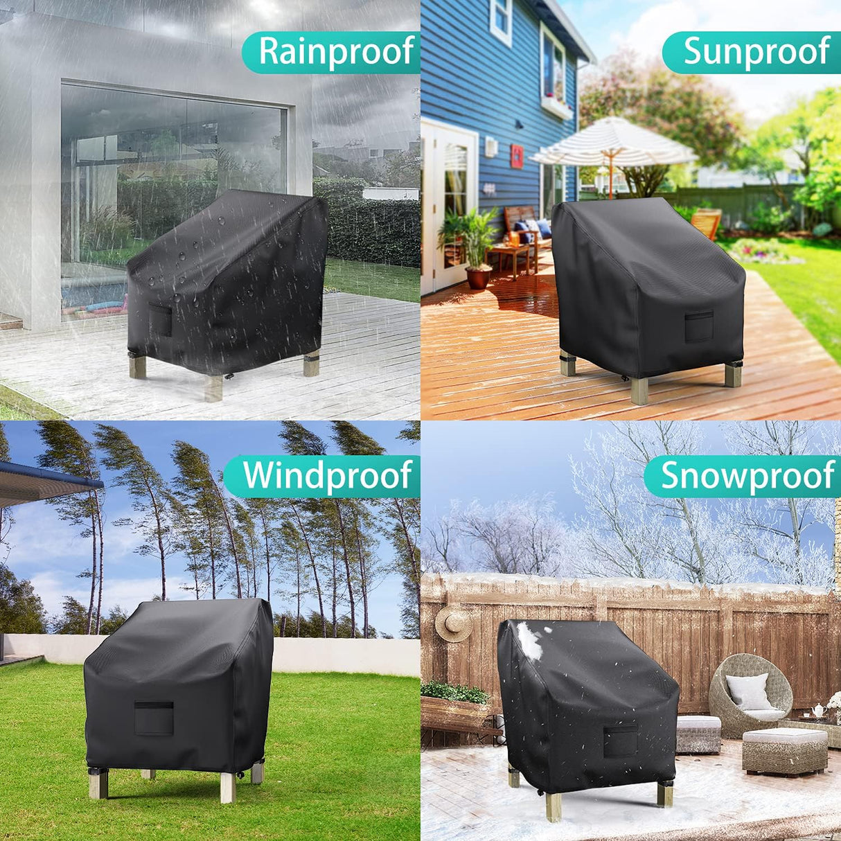 Outdoor Lounge Chair Cover Oxford 600D, 96cm 2pcs