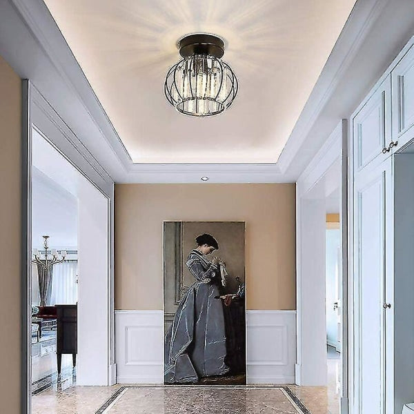Modern black crystal chandelier, detail view