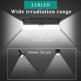 118 LED solar wall light 1000 lumen with PIR motion sensor IP65 outdoor