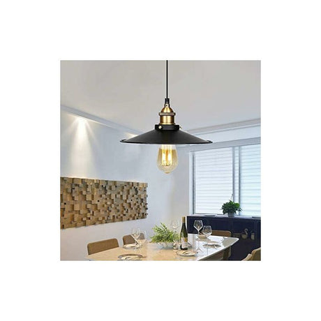 Industrial vintage black metal E27 pendant ceiling light