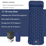 Navy single self inflating camping mat with carry strap