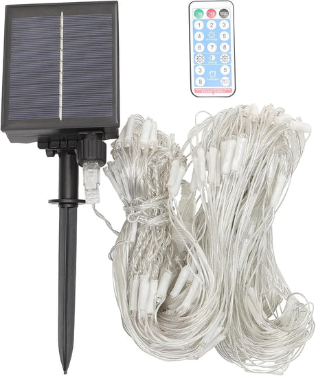 Solar Net Mesh String Lights 192 LED Outdoor Waterproof with Remote Blue — Allure Home Collections