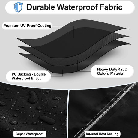 Patio Heater Cover, Black 226cm