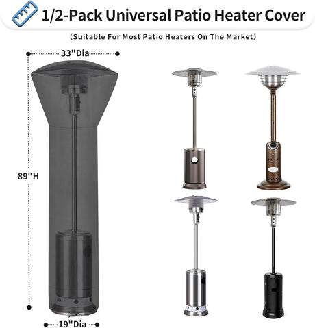 Patio Heater Cover, Black 226cm