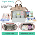 Convertible Nappy Backpack with Stroller Clip, 14 Pockets, Off White