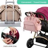 Convertible Nappy Backpack with Stroller Clip, 14 Pockets, Off White