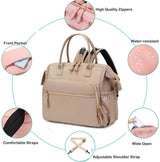 Convertible Nappy Backpack with Stroller Clip, 14 Pockets, Off White
