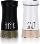 Monreale farmhouse salt and pepper shaker set in stainless steel and glass