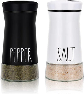 Monreale farmhouse salt and pepper shaker set in stainless steel and glass