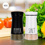 Monreale Salt and Pepper Shaker Set, Stainless Steel and Glass, Farmhouse, 2pcs