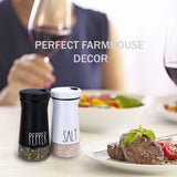 Monreale Salt and Pepper Shaker Set, Stainless Steel and Glass, Farmhouse, 2pcs