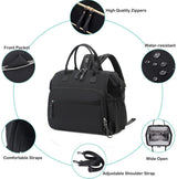 Convertible Nappy Backpack with Stroller Clip, 14 Pockets, Black