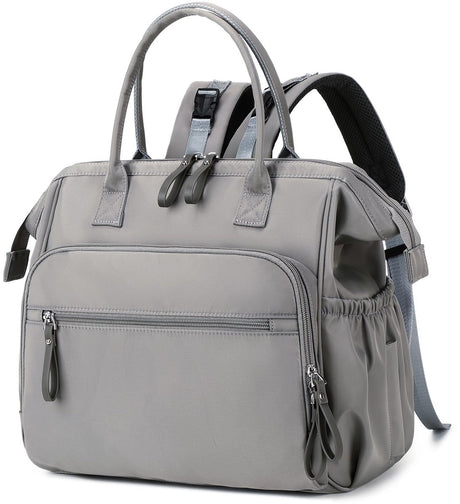 Convertible Nappy Backpack with Stroller Clip, 14 Pockets, Grey