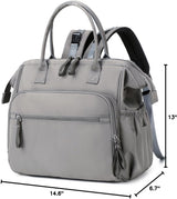 Convertible Nappy Backpack with Stroller Clip, 14 Pockets, Grey