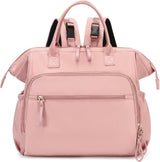 Convertible Nappy Backpack with Stroller Clip, 14 Pockets, Pink